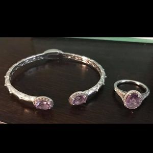 Sterling silver hinge bracelet & size 7 ring